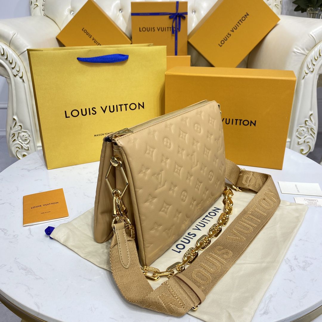#m57791 l**is V*t*n monogram embossed puffy coussin pm handbag