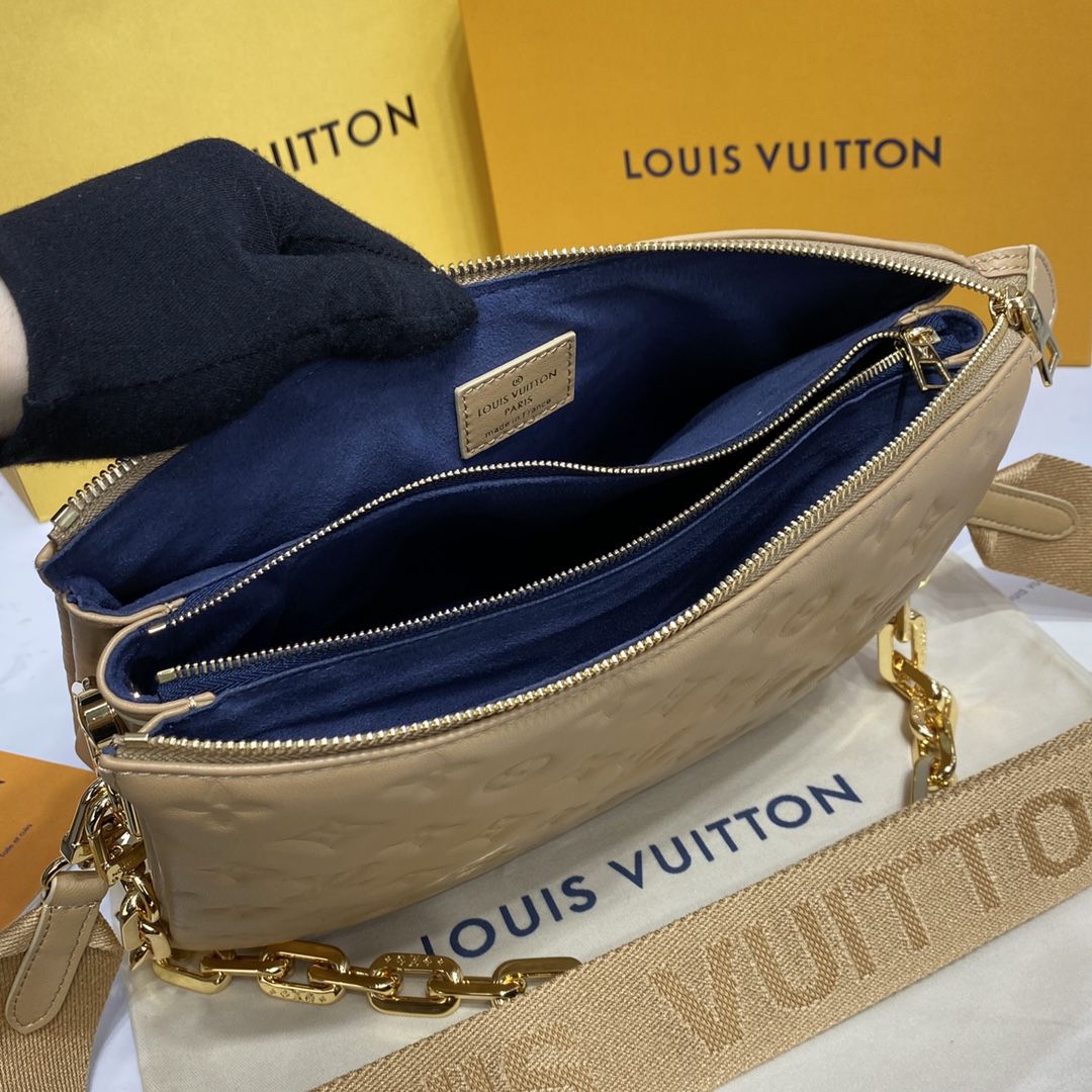 #m57791 l**is V*t*n monogram embossed puffy coussin pm handbag