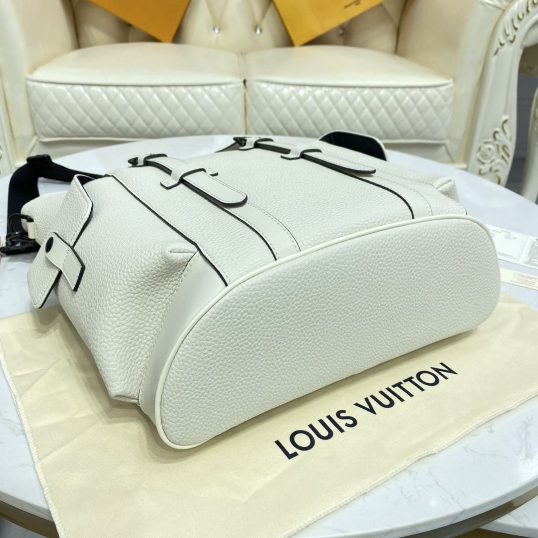 #m58477 l**is V*t*n white taurillon christopher backpack