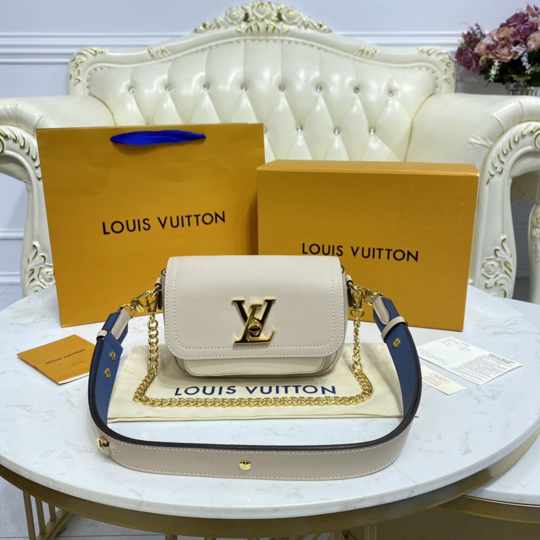 #m58554 l**is V*t*n grained calf leather lockme tender