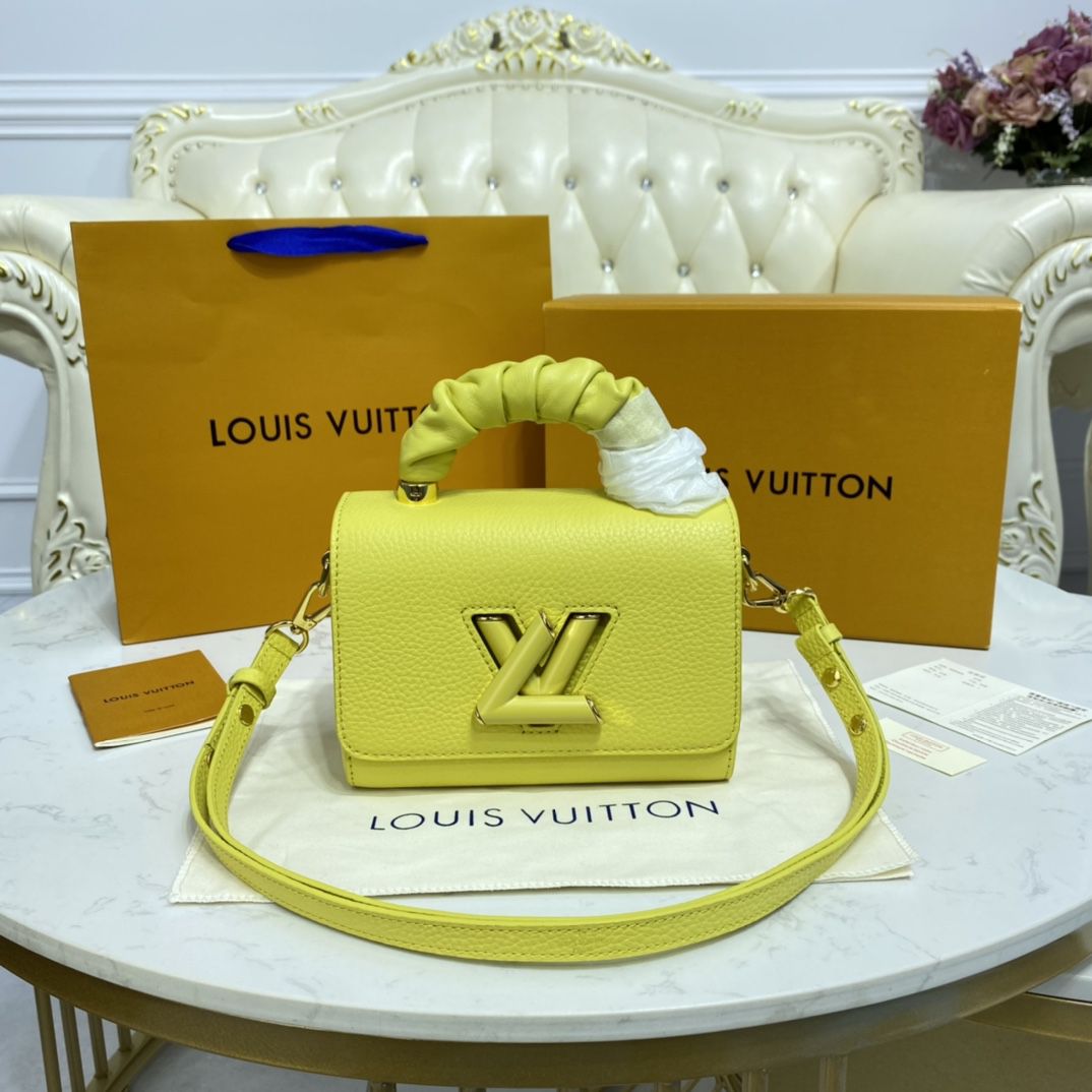 #m58571 l**is V*t*n taurillon leather twist pm-yellow