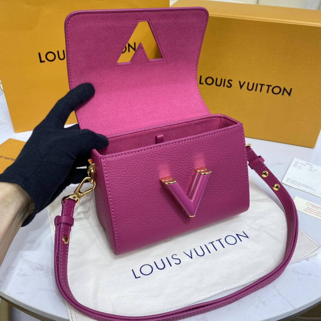 #m58691 l**is V*t*n taurillon leather twist pm-pink