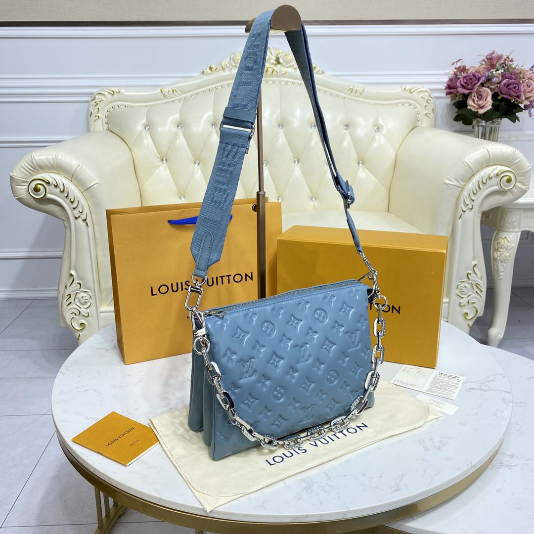 #m58699 l**is V*t*n monogram embossed puffy coussin pm handbag