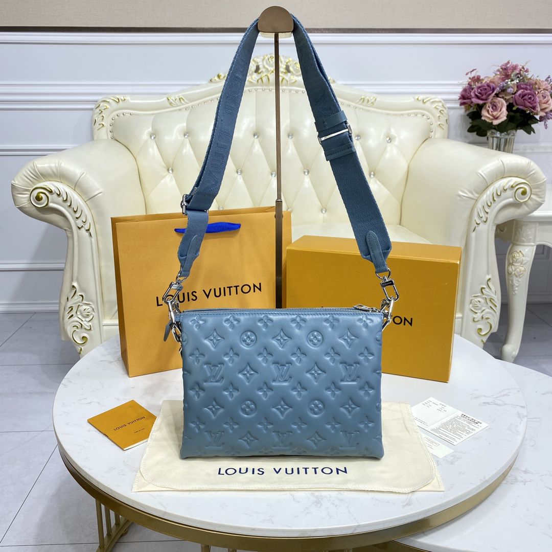 #m58699 l**is V*t*n monogram embossed puffy coussin pm handbag