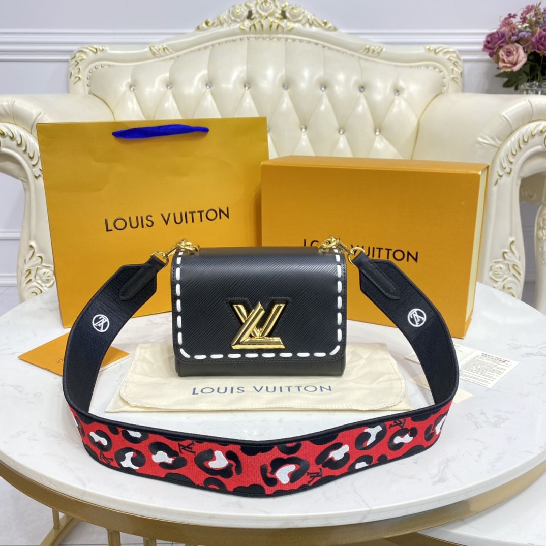 #m58723 l**is V*t*n signature  epi leather twist pm-black