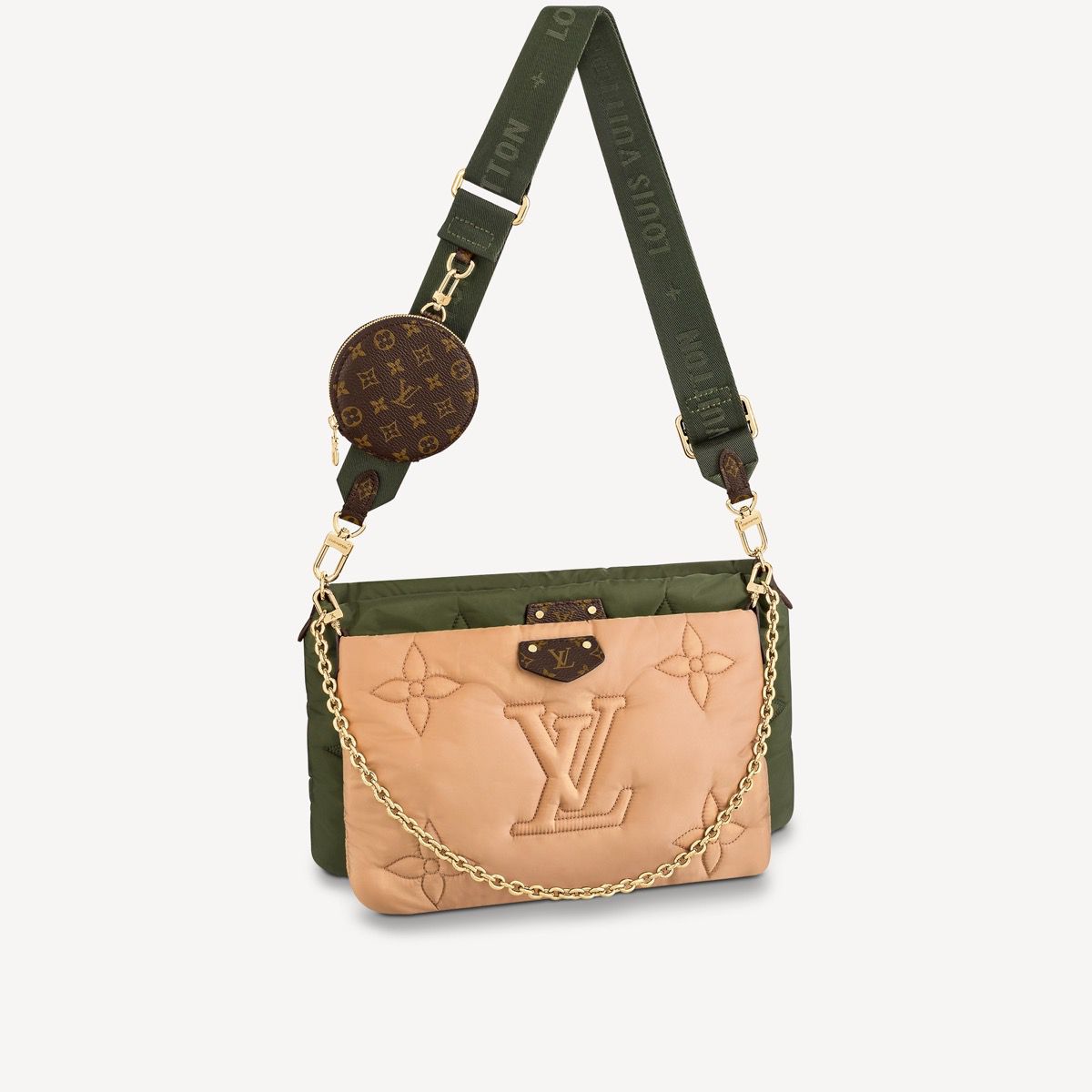 #m58977 l**is V*t*n maxi multi pochette accessoires bag-khaki green
