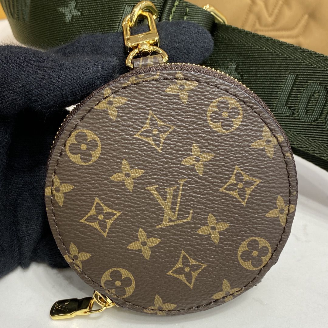 #m58977 l**is V*t*n maxi multi pochette accessoires bag-khaki green