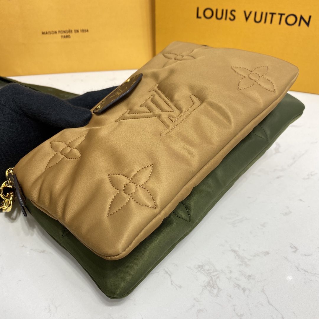 #m58977 l**is V*t*n maxi multi pochette accessoires bag-khaki green