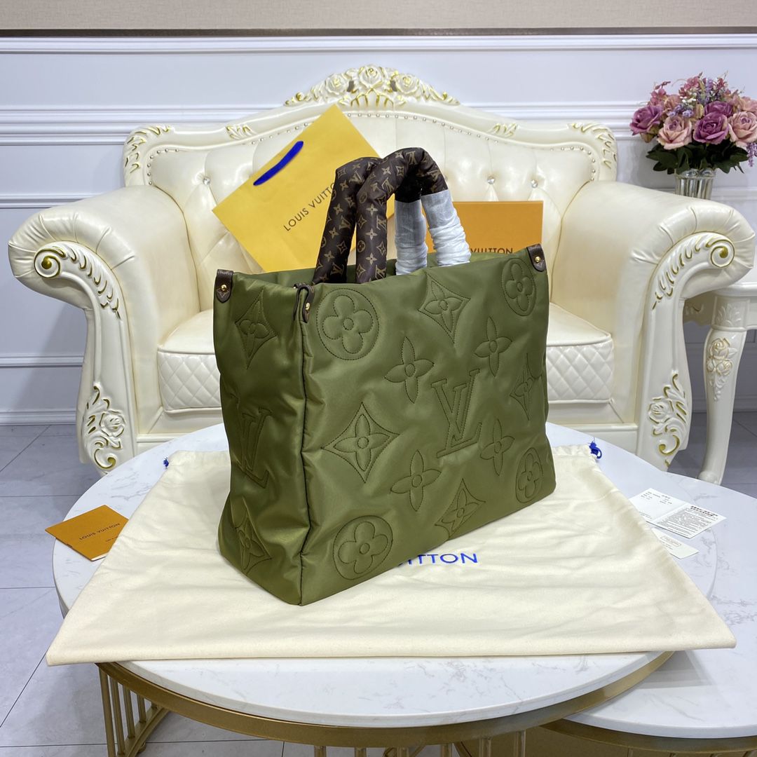 #m59005 l**is V*t*n monogram econyl onthego gm tote bag-green