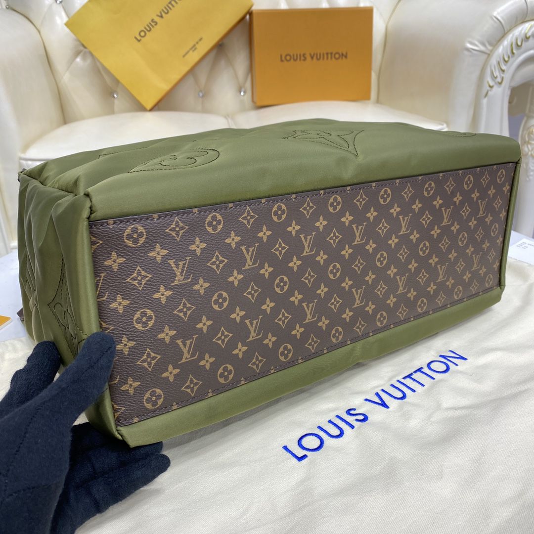 #m59005 l**is V*t*n monogram econyl onthego gm tote bag-green