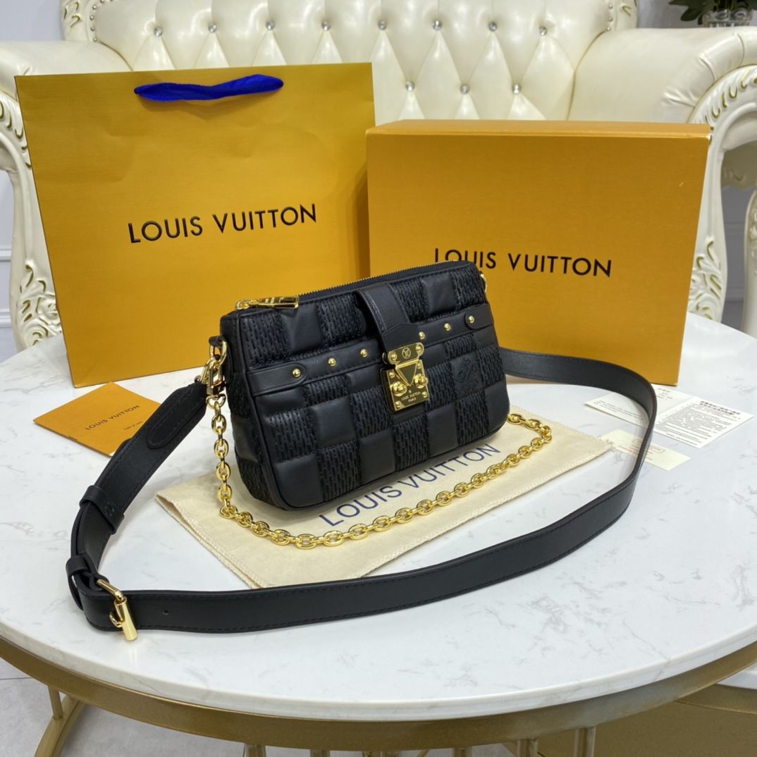 #m59046 l**is V*t*n damier quilt pochette troca
