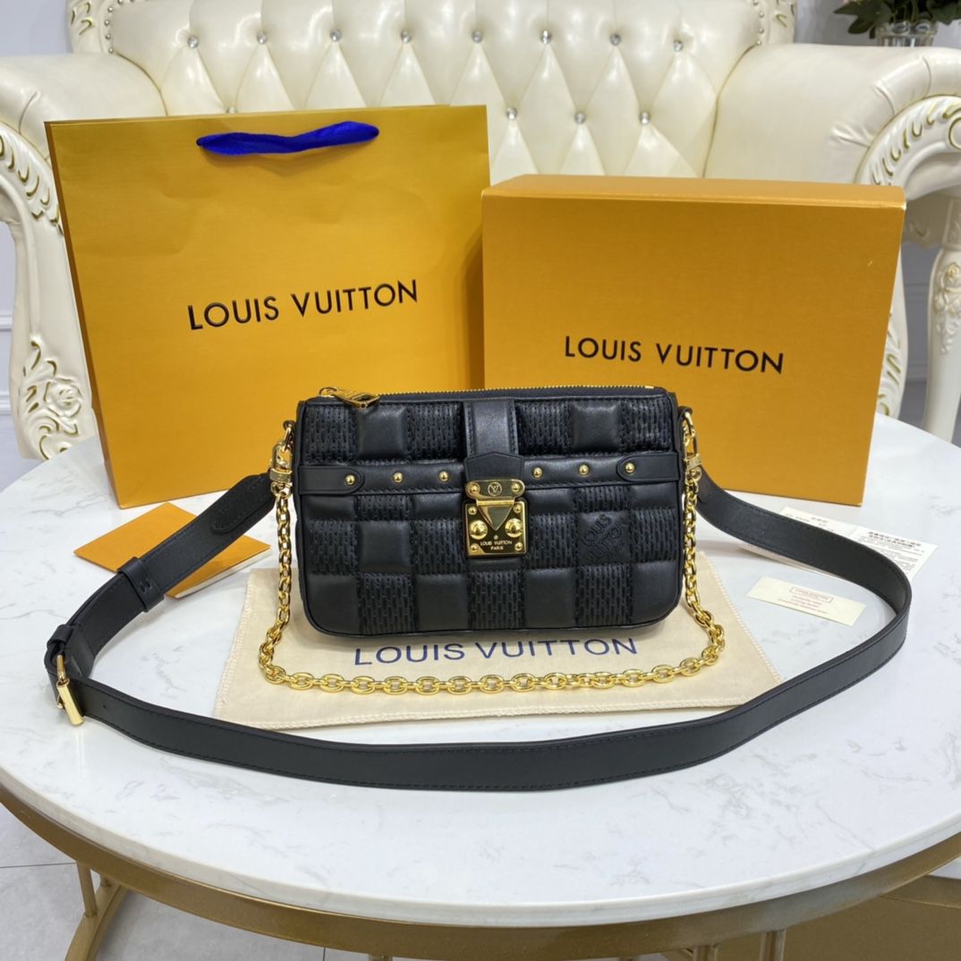 #m59046 l**is V*t*n damier quilt pochette troca