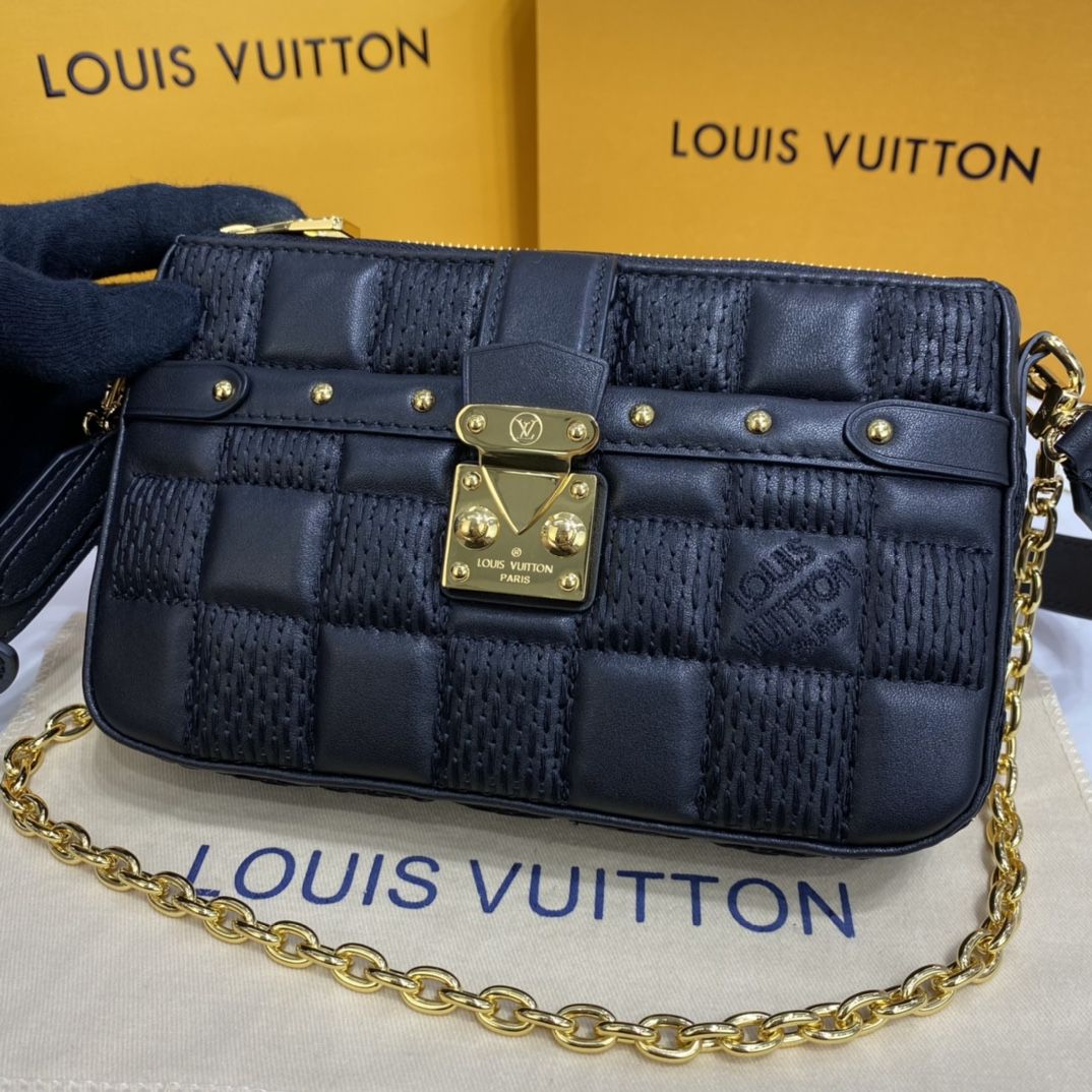 #m59046 l**is V*t*n damier quilt pochette troca