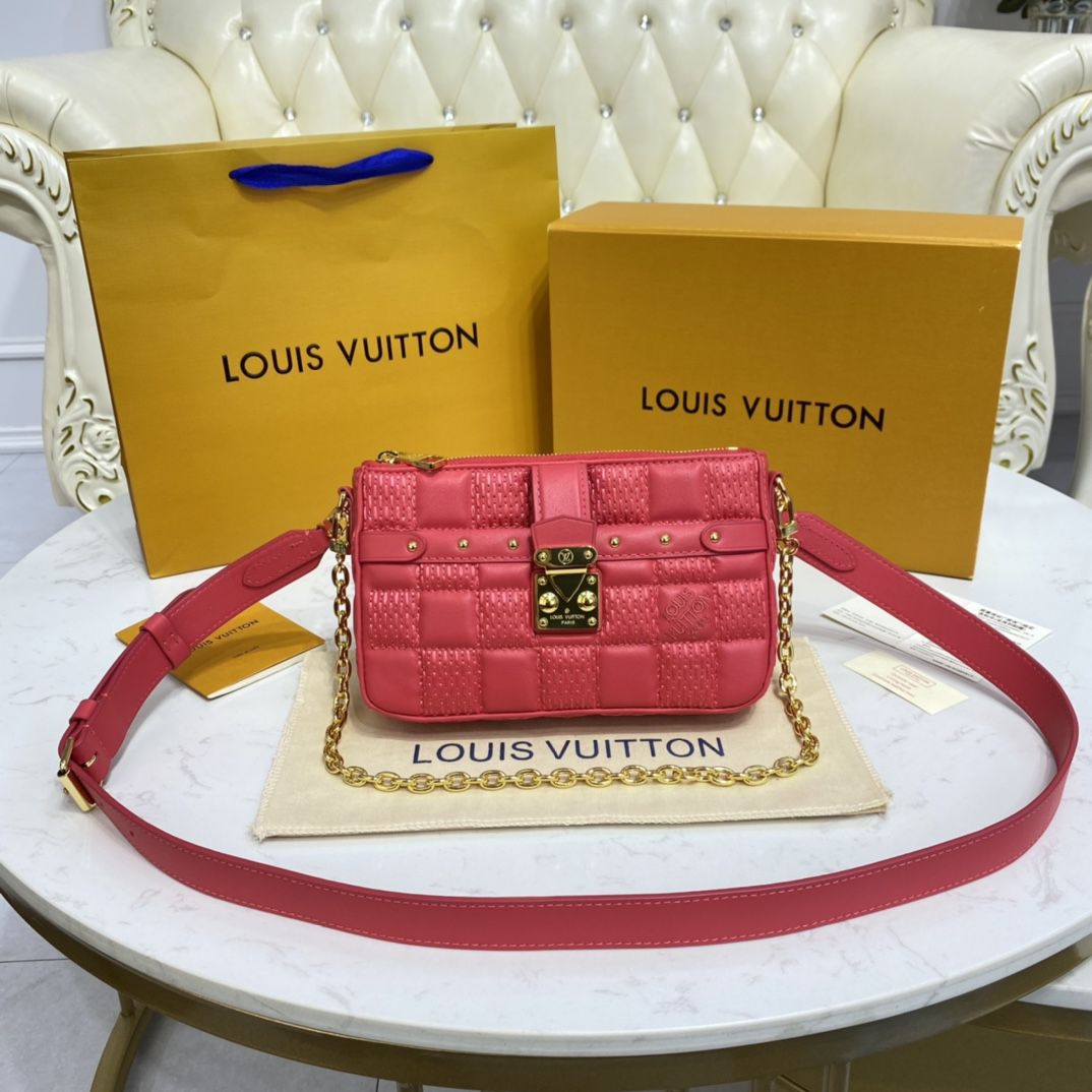 #m59049 l**is V*t*n damier quilt pochette troca