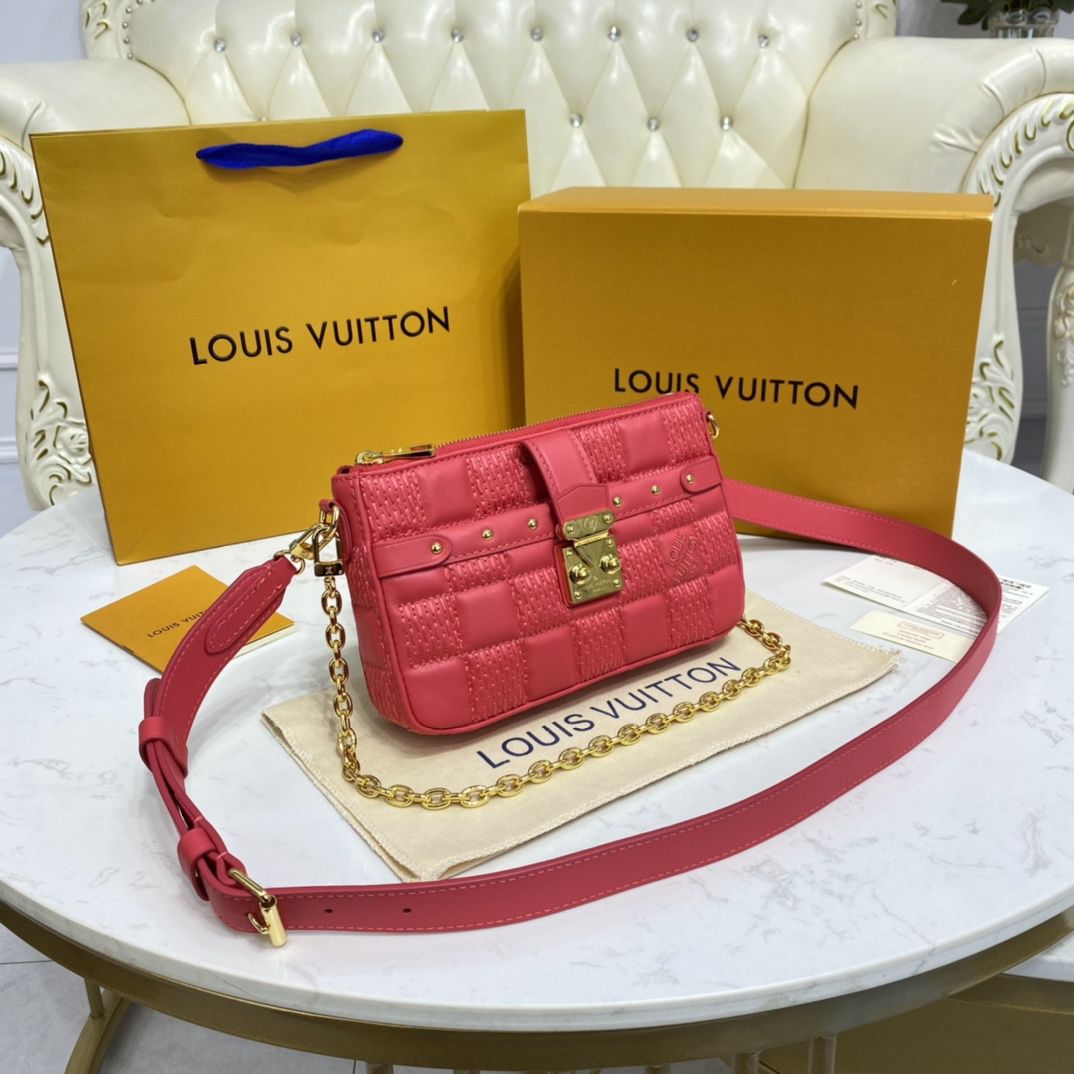 #m59049 l**is V*t*n damier quilt pochette troca
