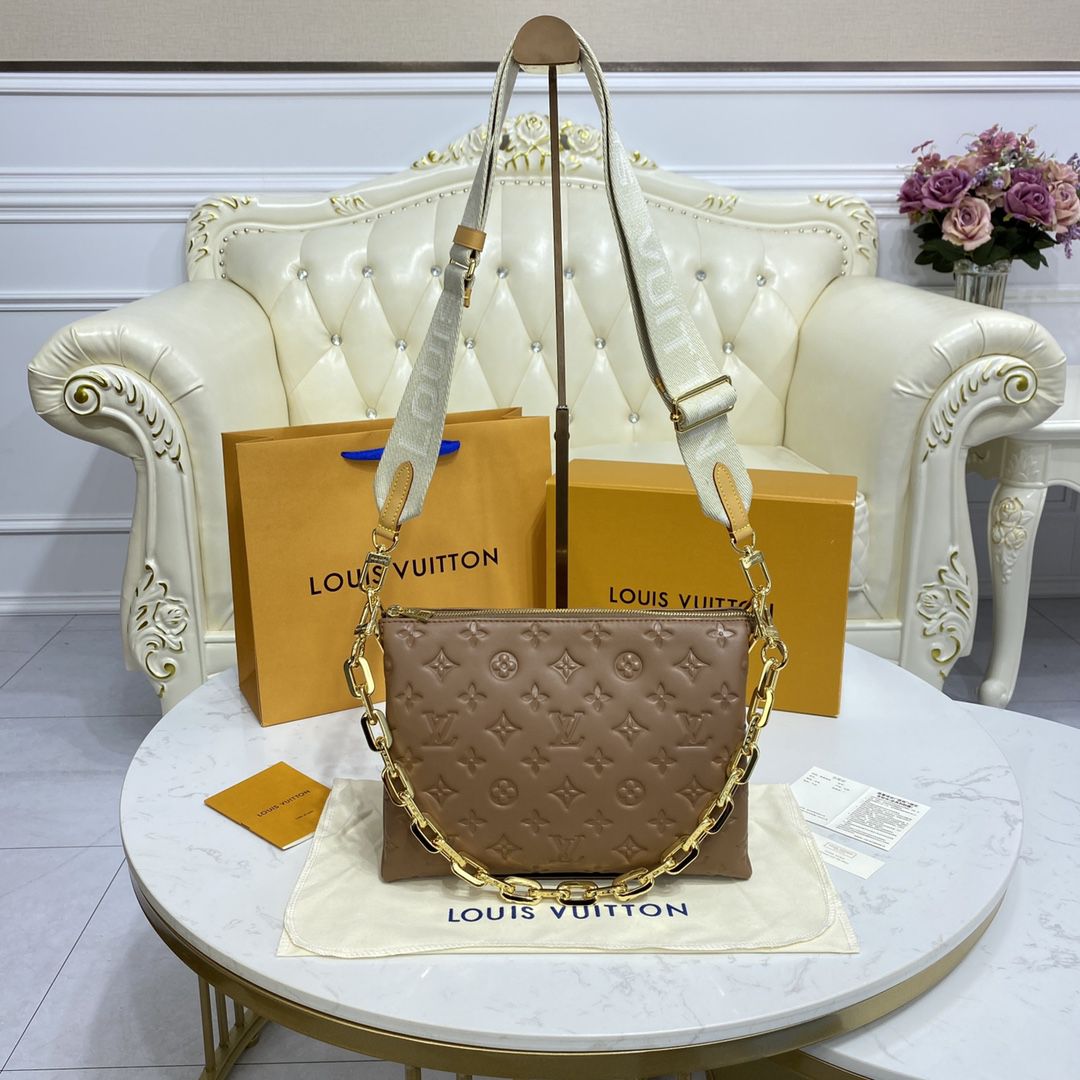 #m59277 l**is V*t*n monogram embossed puffy coussin pm handbag