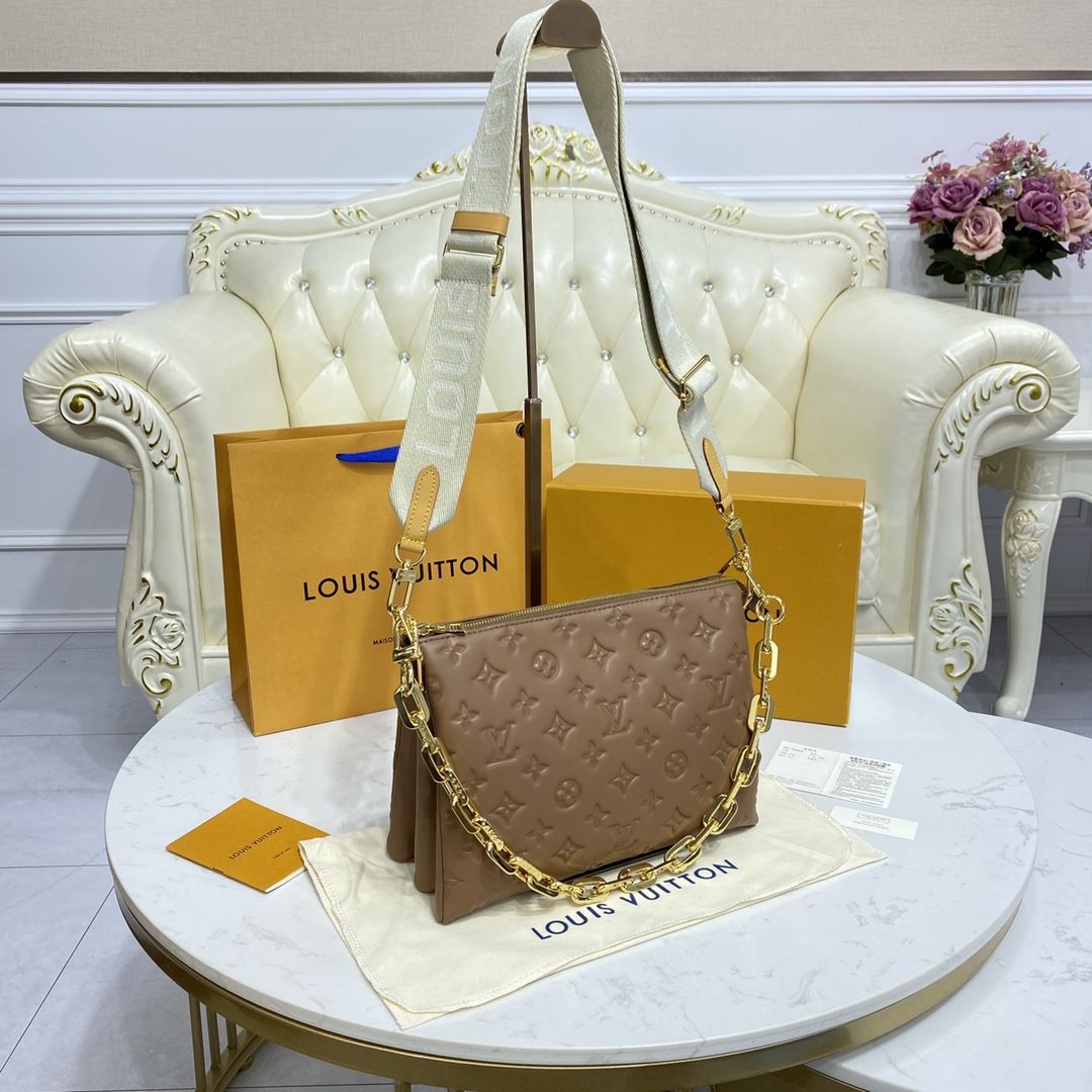 #m59277 l**is V*t*n monogram embossed puffy coussin pm handbag