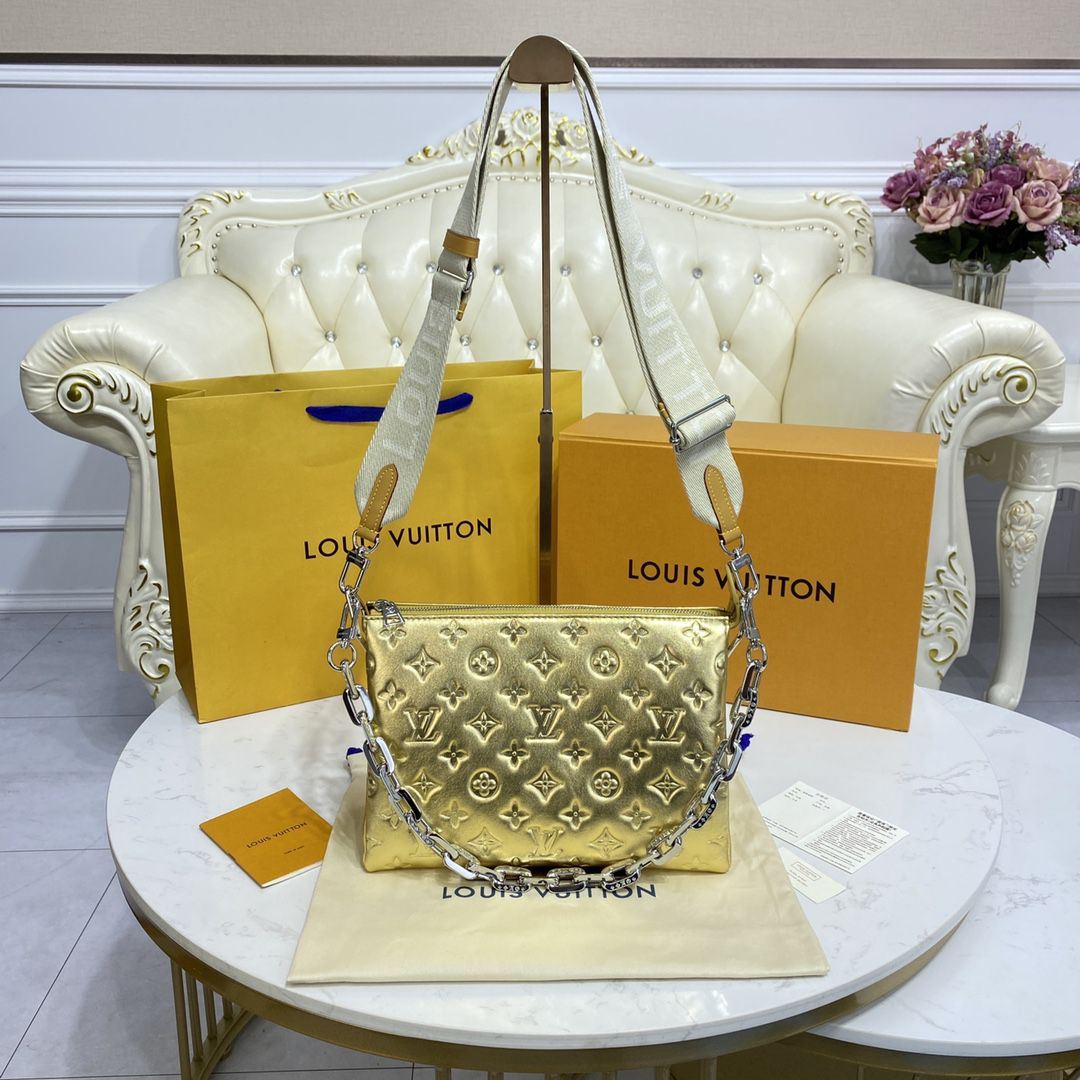 #m59278 l**is V*t*n monogram embossed puffy coussin pm handbag