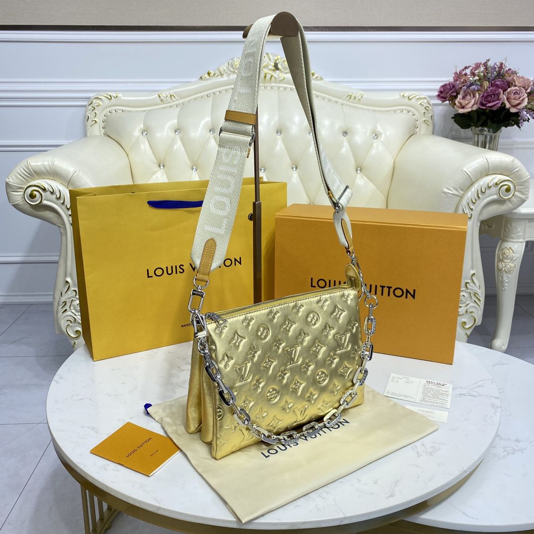 #m59278 l**is V*t*n monogram embossed puffy coussin pm handbag