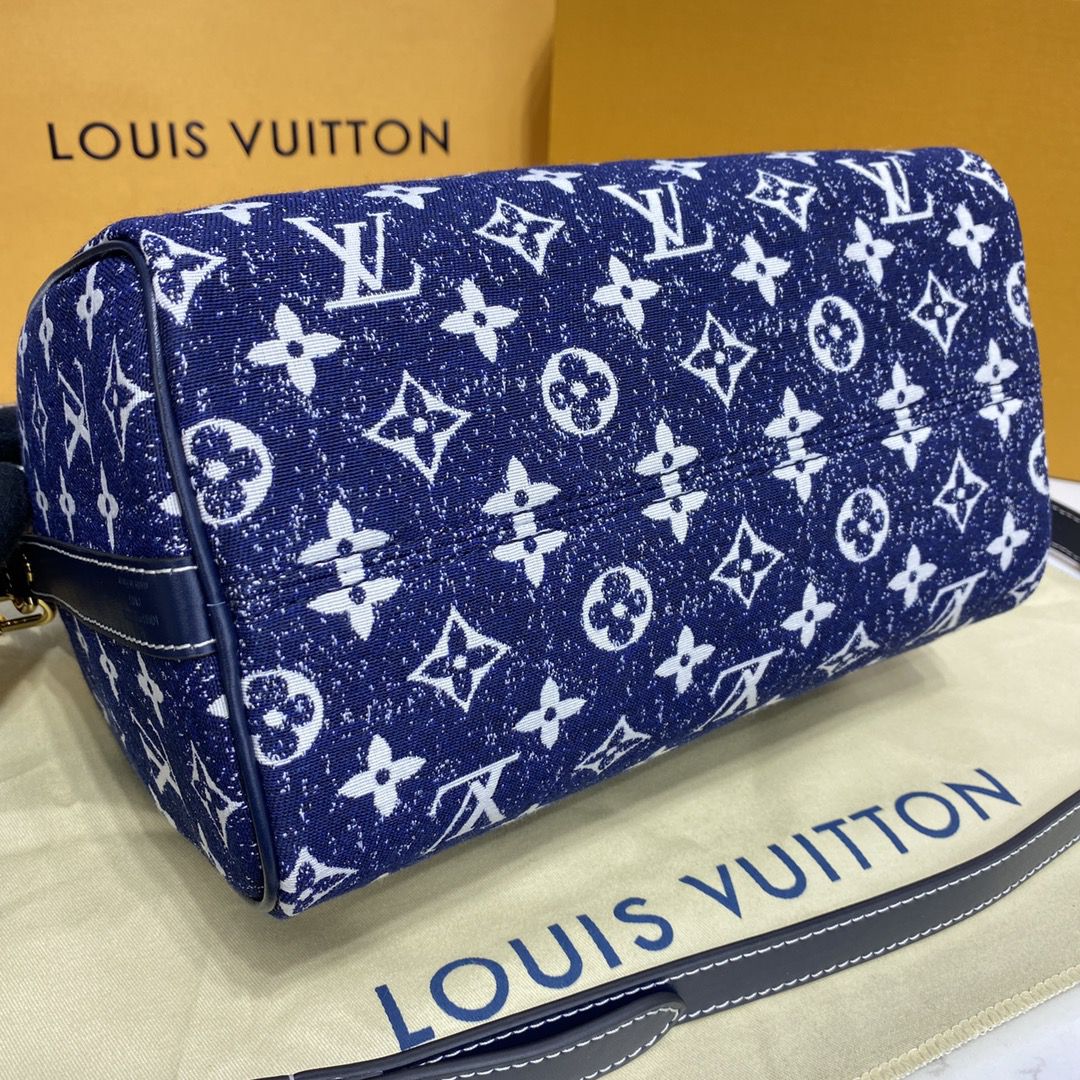 #m59609 l**is V*t*n monogram denim speedy bandoulière 25 handbag