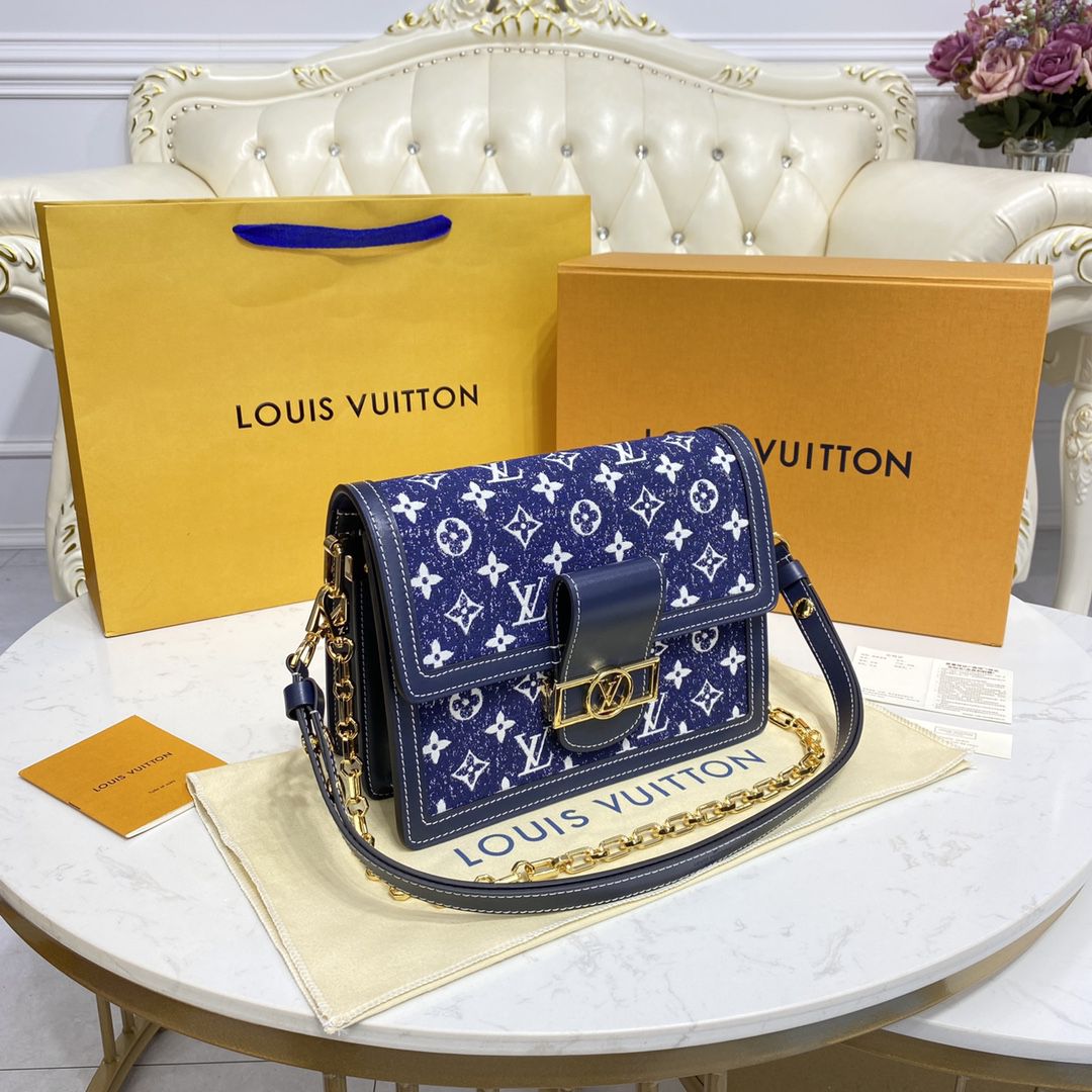 #m59631 l**is V*t*n monogram denim dauphine mm handbag