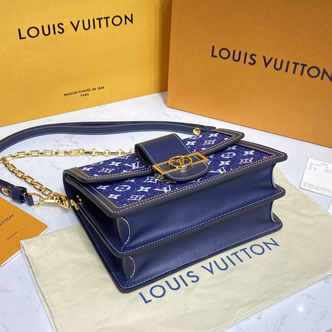 #m59631 l**is V*t*n monogram denim dauphine mm handbag