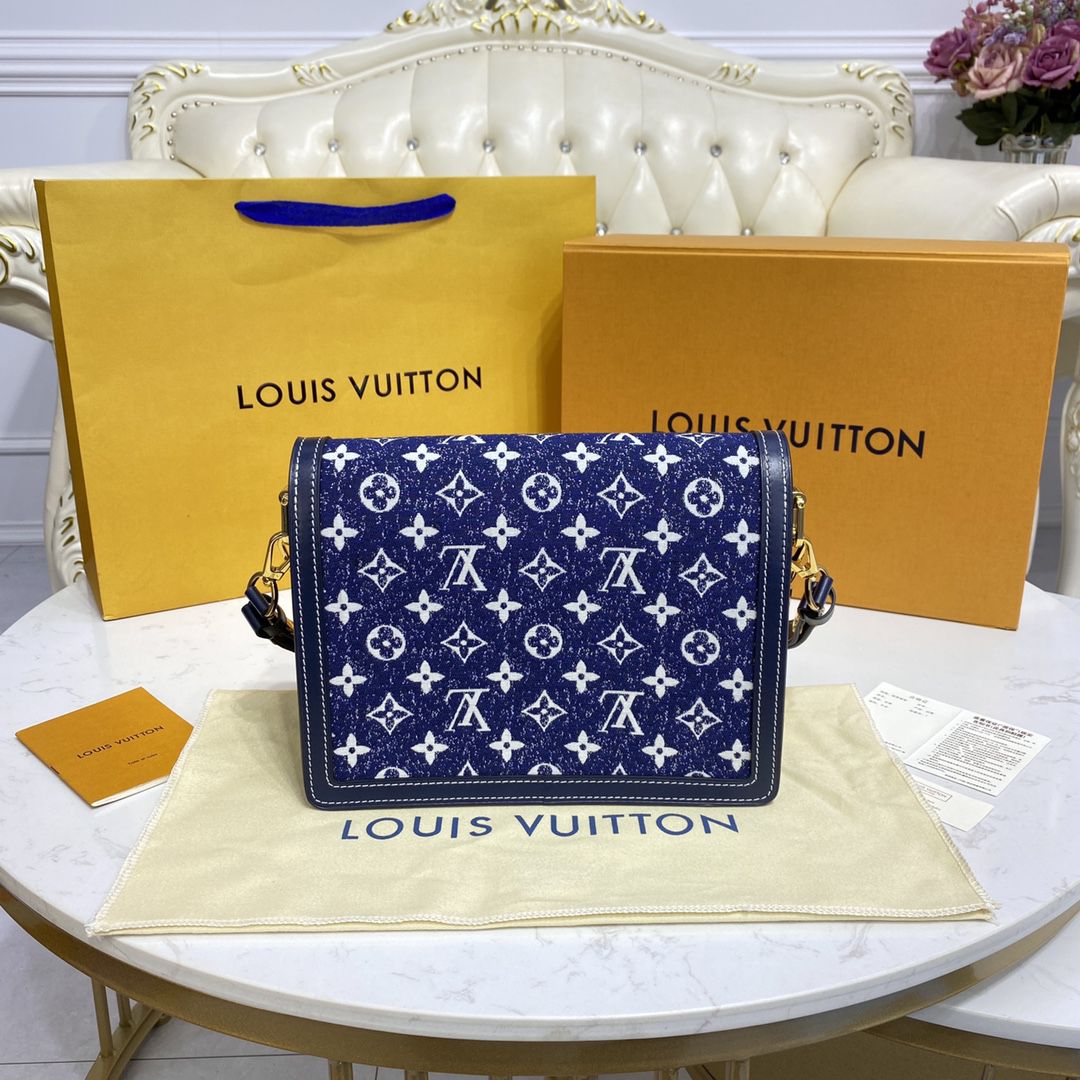 #m59631 l**is V*t*n monogram denim dauphine mm handbag