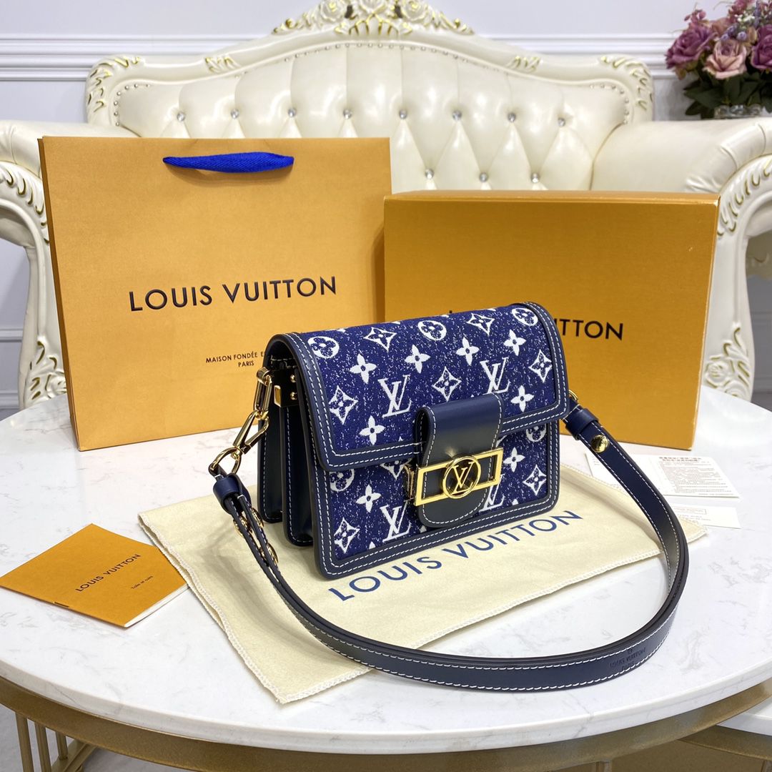 #m59716 l**is V*t*n monogram denim dauphine mini handbag