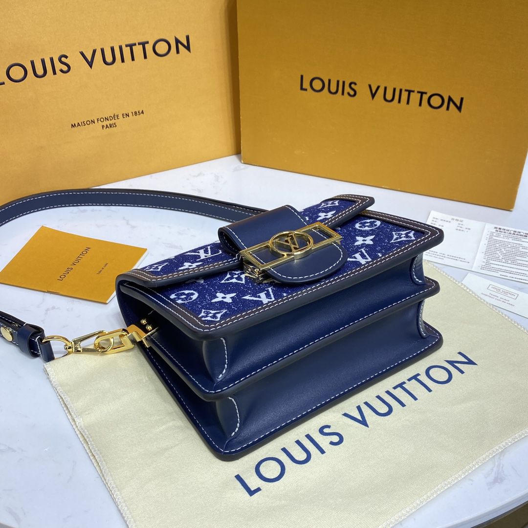 #m59716 l**is V*t*n monogram denim dauphine mini handbag