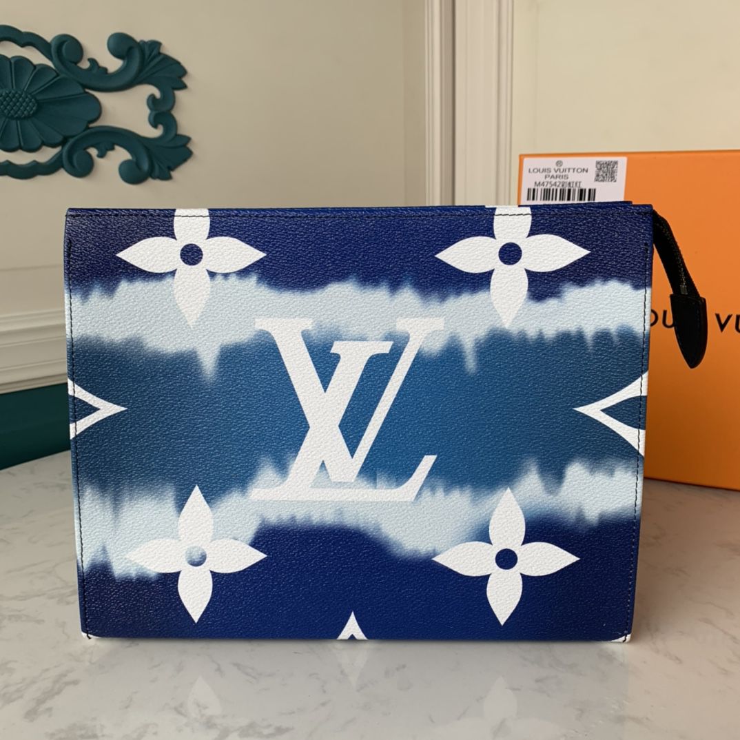 #m69136 l**is V*t*n monogram canvas lv escale poche toilette 26-blue