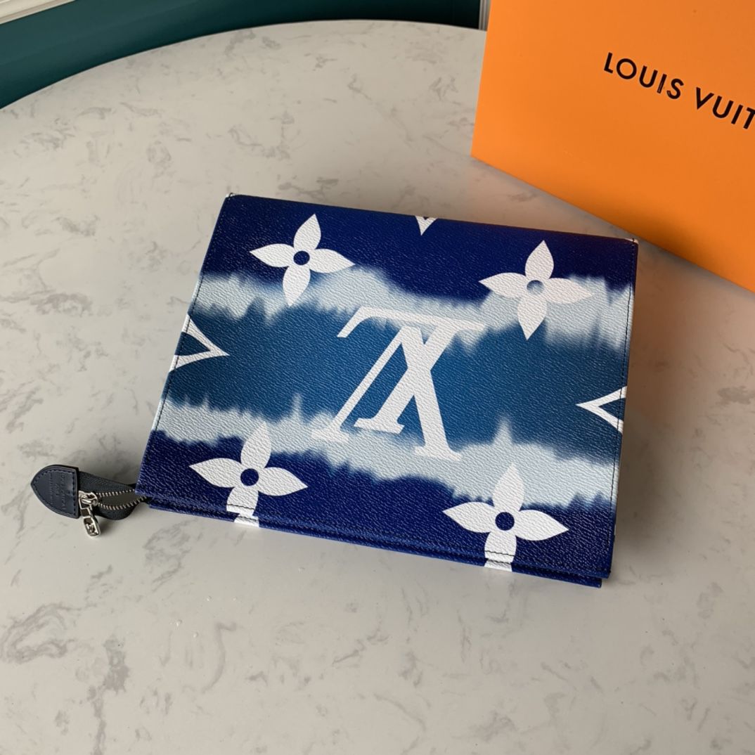 #m69136 l**is V*t*n monogram canvas lv escale poche toilette 26-blue