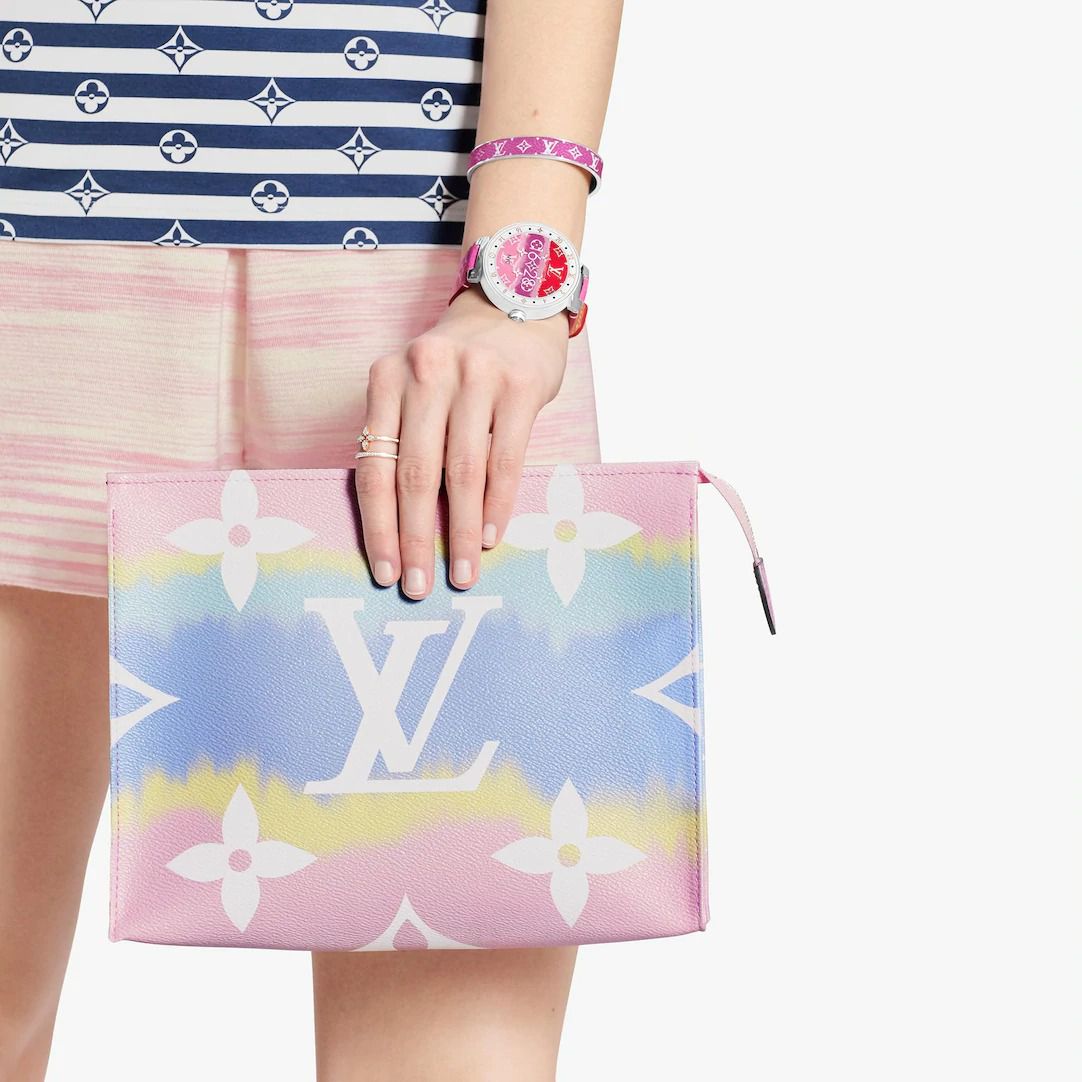 #m69137 l**is V*t*n monogram canvas lv escale poche toilette 26-pastel