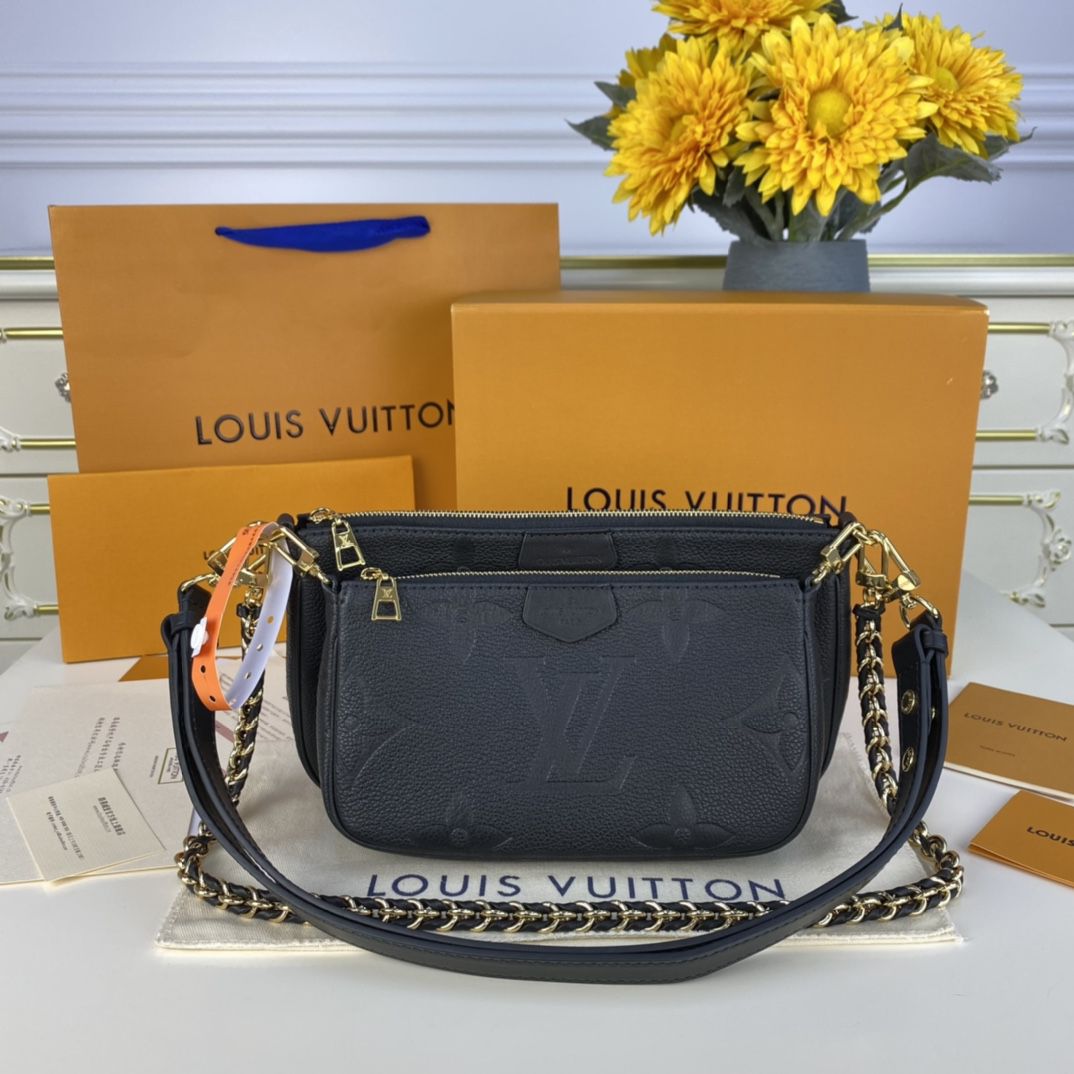 #m80399 l**is V*t*n monogram empreinte multi pochette accessoires-black