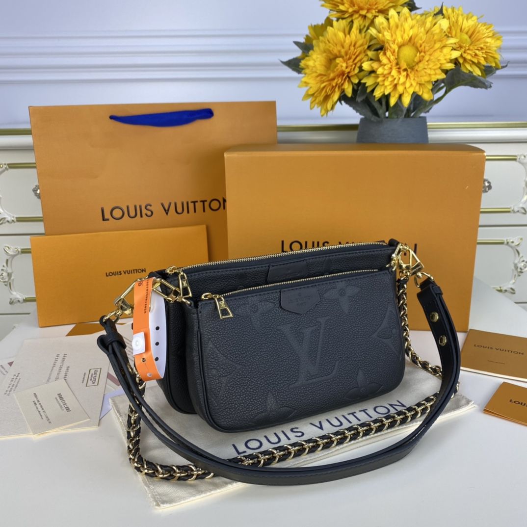 #m80399 l**is V*t*n monogram empreinte multi pochette accessoires-black