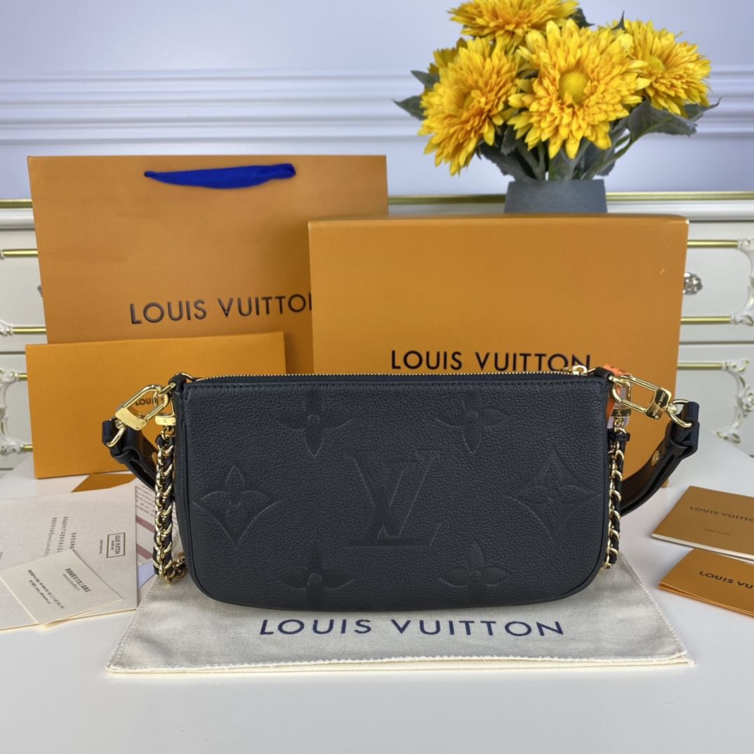 #m80399 l**is V*t*n monogram empreinte multi pochette accessoires-black