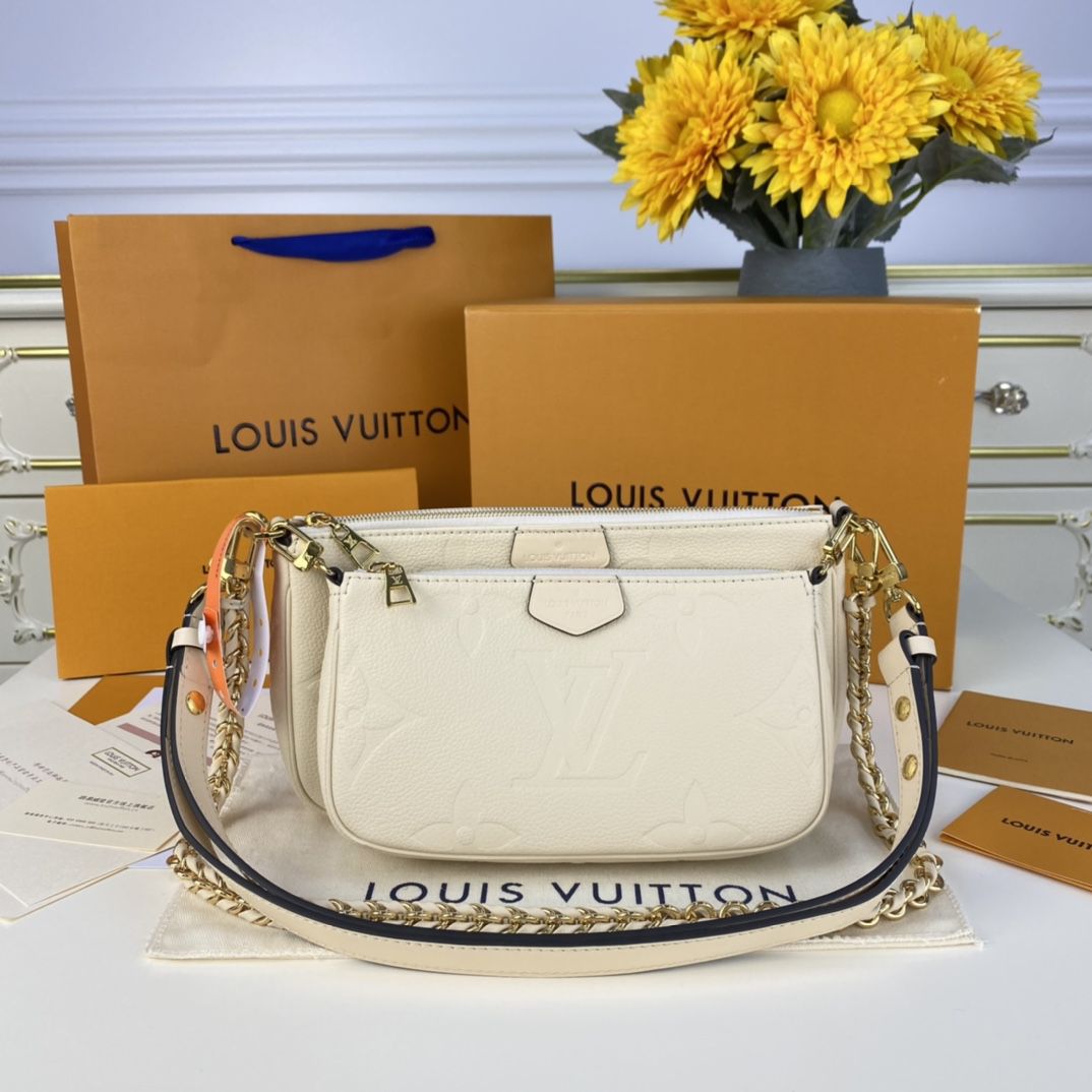#m80447 l**is V*t*n monogram empreinte multi pochette accessoires-cream
