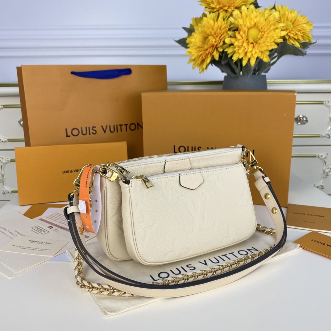 #m80447 l**is V*t*n monogram empreinte multi pochette accessoires-cream
