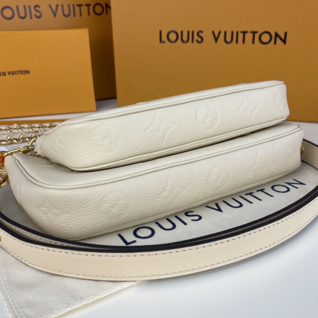 #m80447 l**is V*t*n monogram empreinte multi pochette accessoires-cream