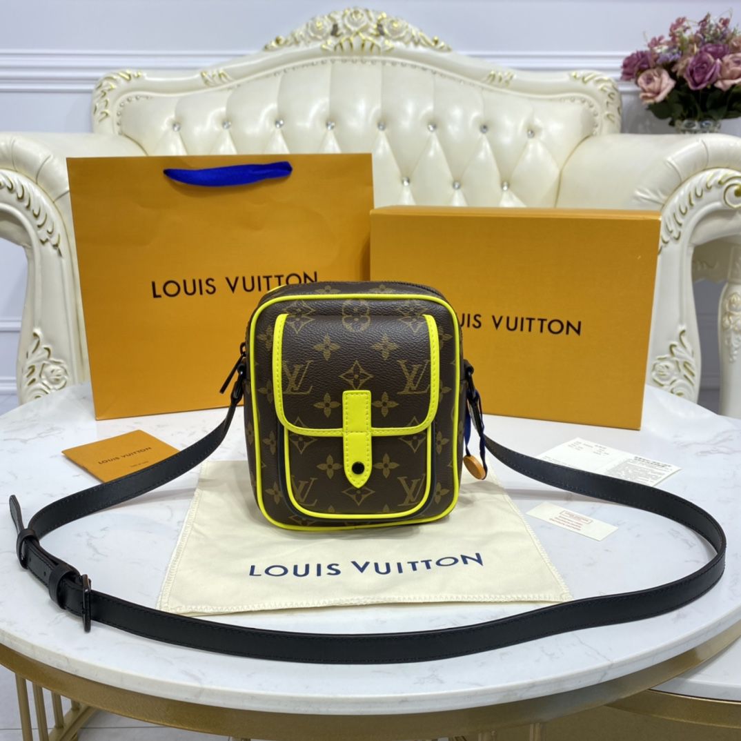 #m80793 l**is V*t*n monogram macassar christopher wearable wallet-yellow