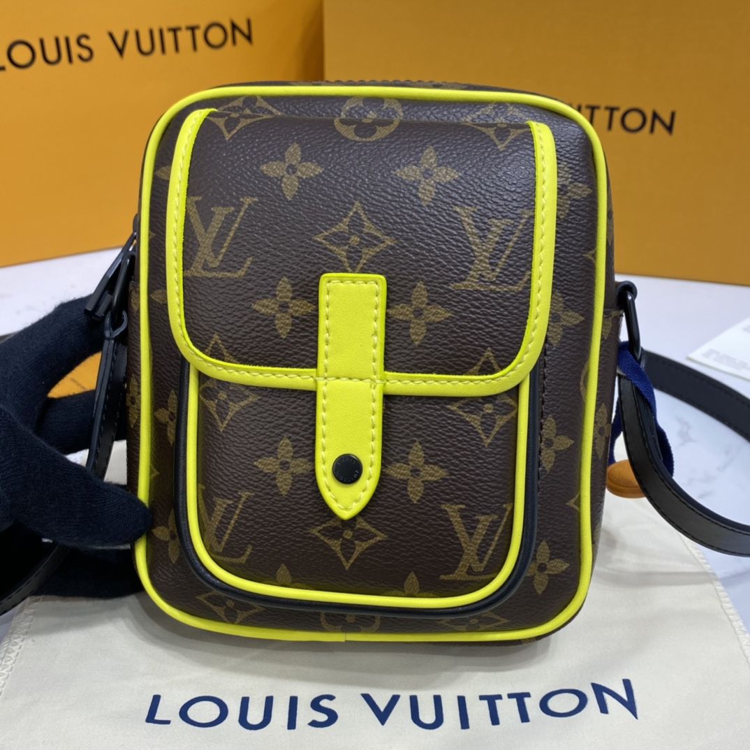 #m80793 l**is V*t*n monogram macassar christopher wearable wallet-yellow