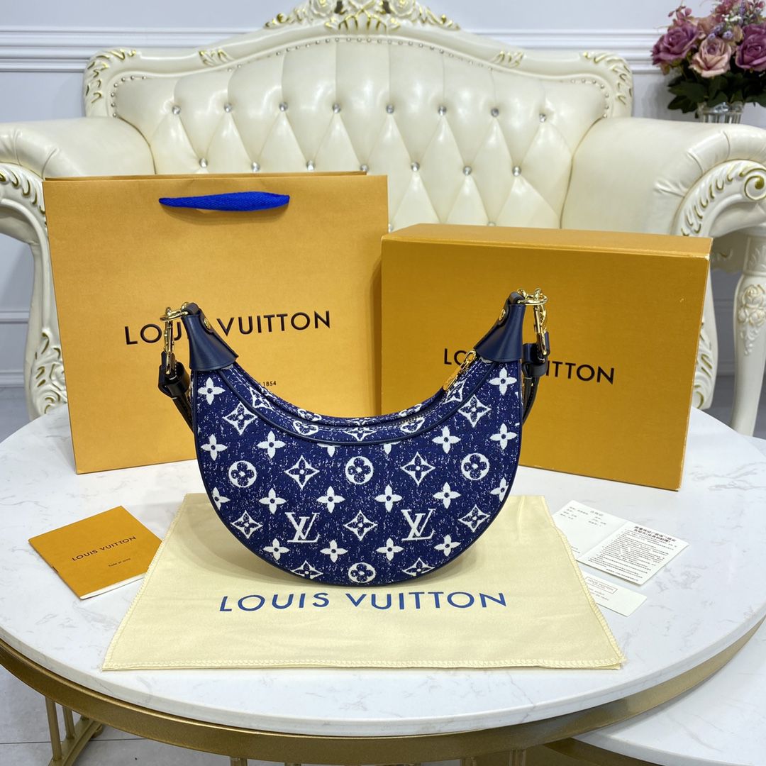 #m81166 l**is V*t*n monogram denim loop baguette handbag