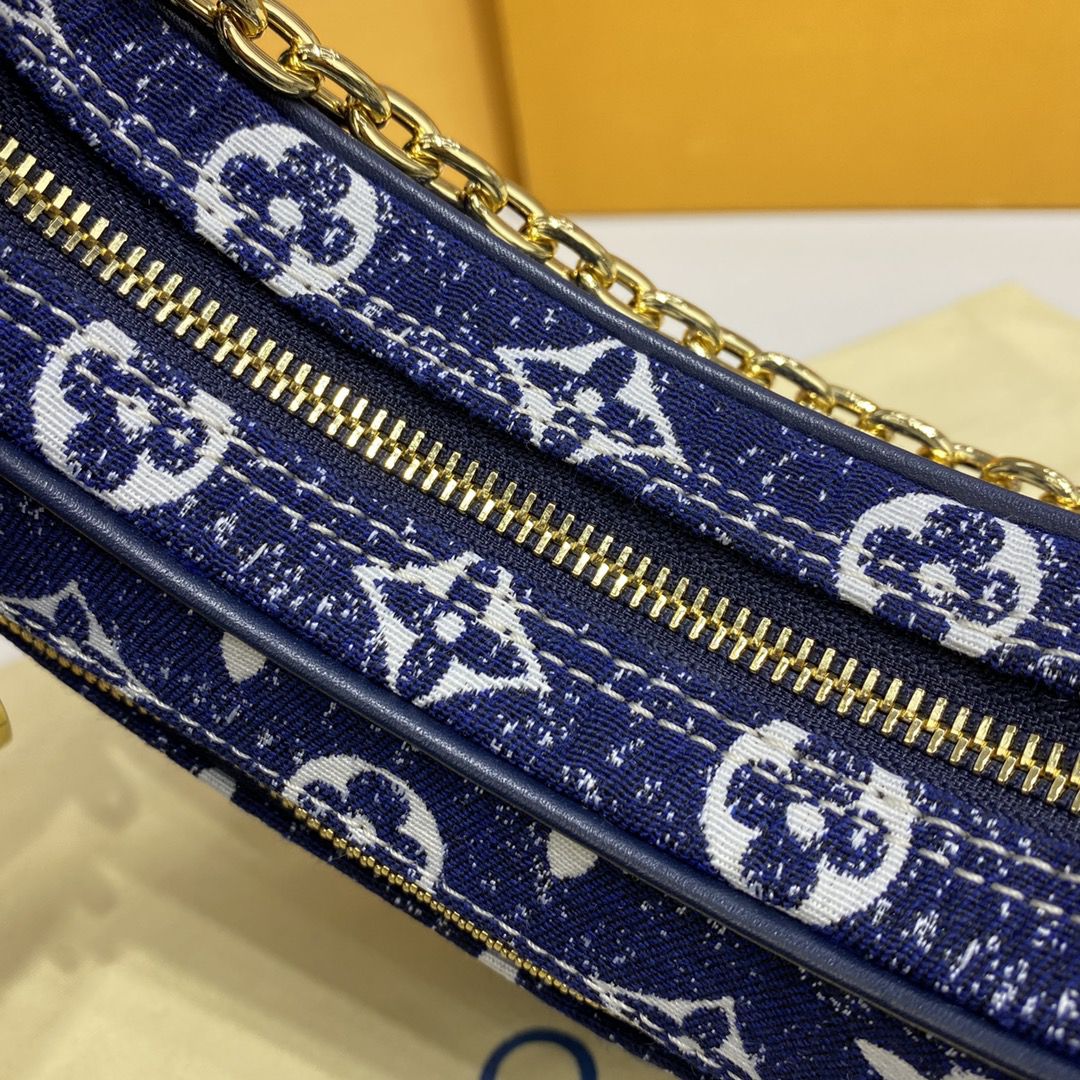 #m81166 l**is V*t*n monogram denim loop baguette handbag