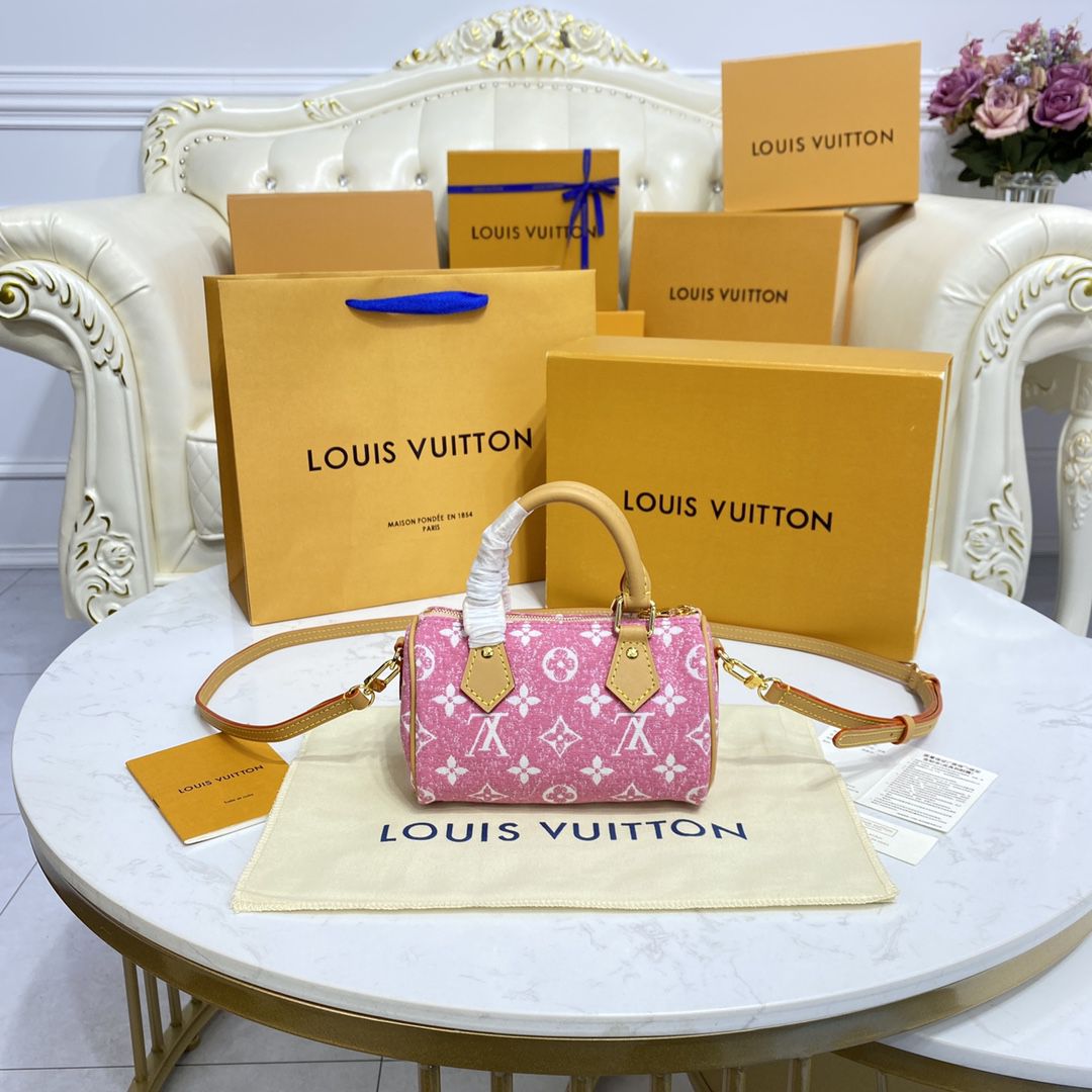 #m81213 l**is V*t*n monogram jacquard denim nano speedy
