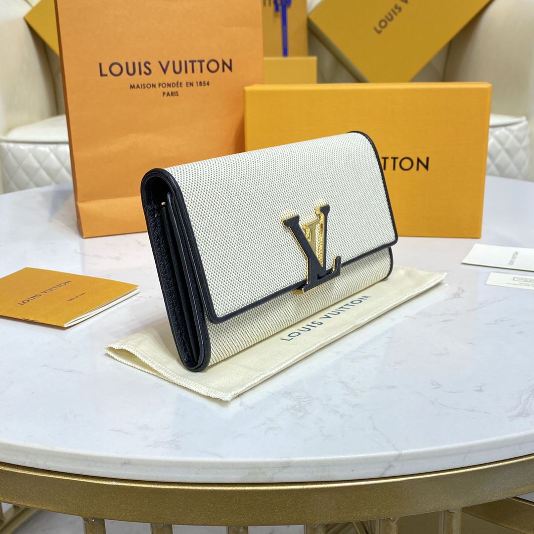 #m81305 l**is V*t*n natural canvas capucines wallet