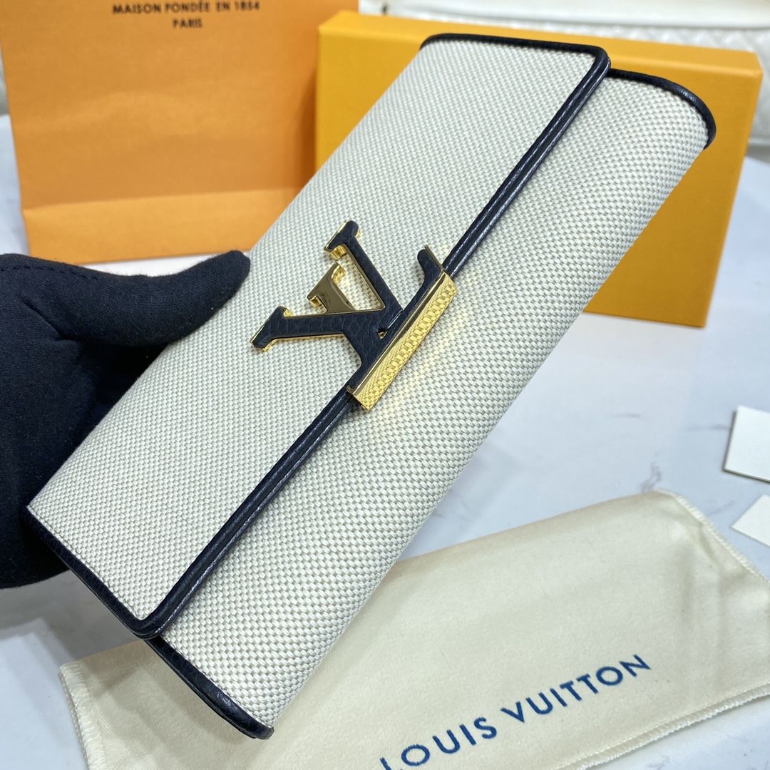#m81305 l**is V*t*n natural canvas capucines wallet