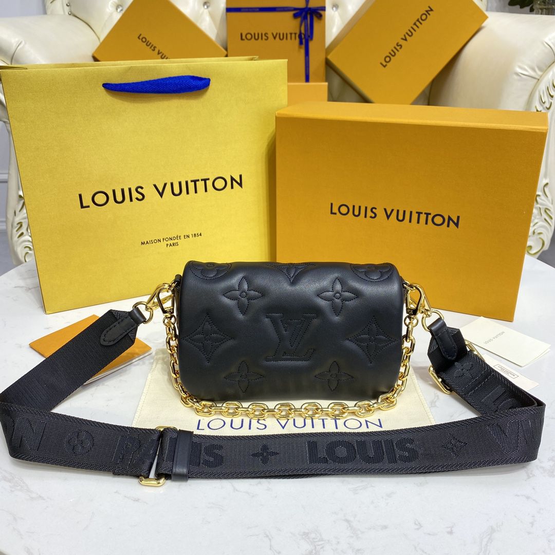 #m81398 l**is V*t*n bubblegram wallet on strap wallet