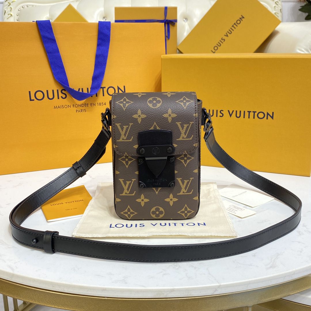#m81522 l**is V*t*n monogram macassar s-lock vertical wearable wallet