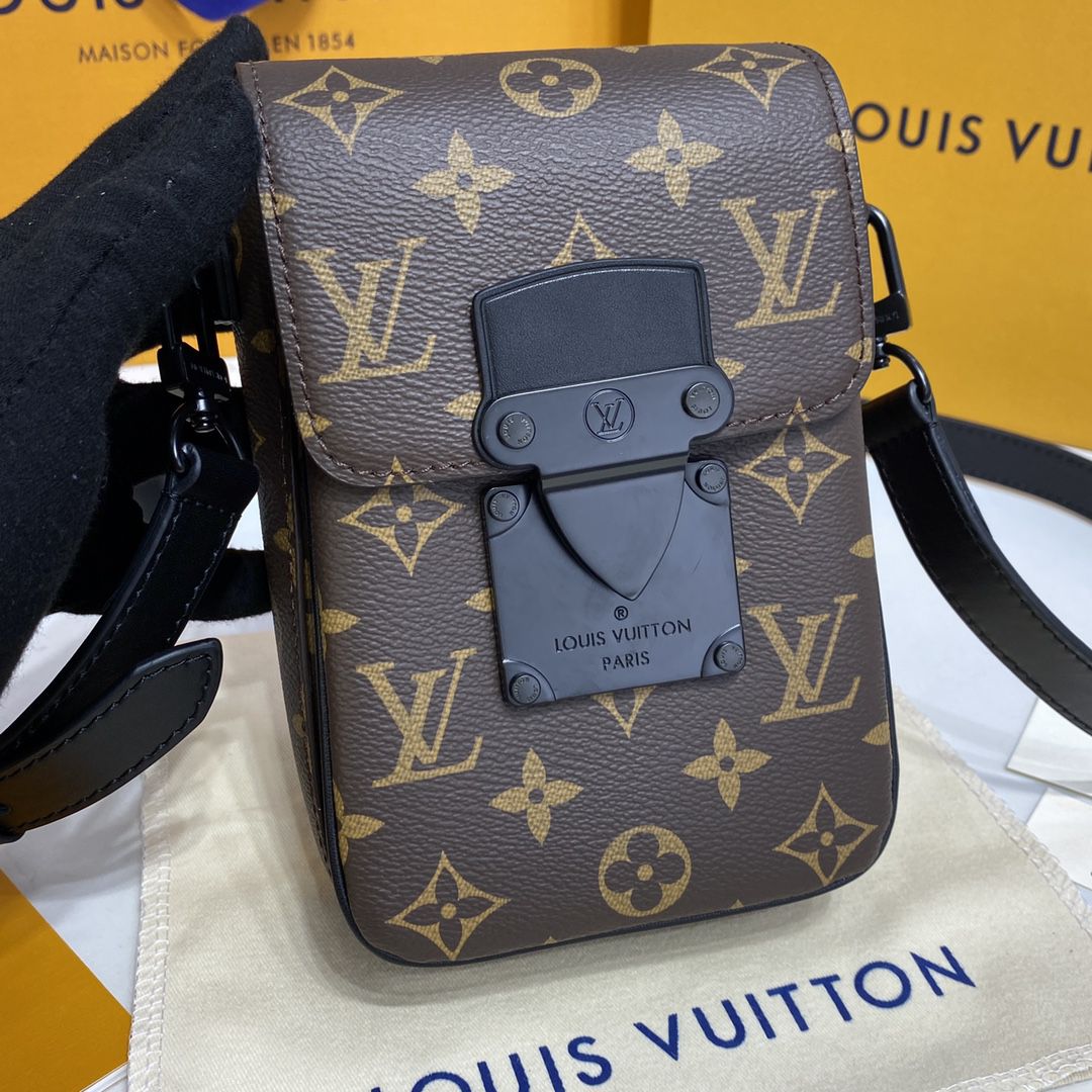 #m81522 l**is V*t*n monogram macassar s-lock vertical wearable wallet