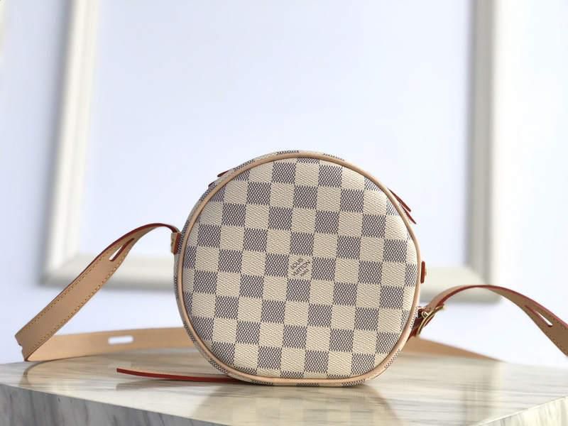 #n40333 l**is V*t*n damier azur boîte chapeau souple pm