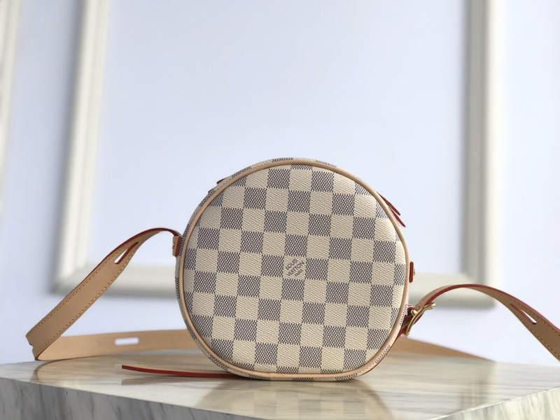#n40333 l**is V*t*n damier azur boîte chapeau souple pm